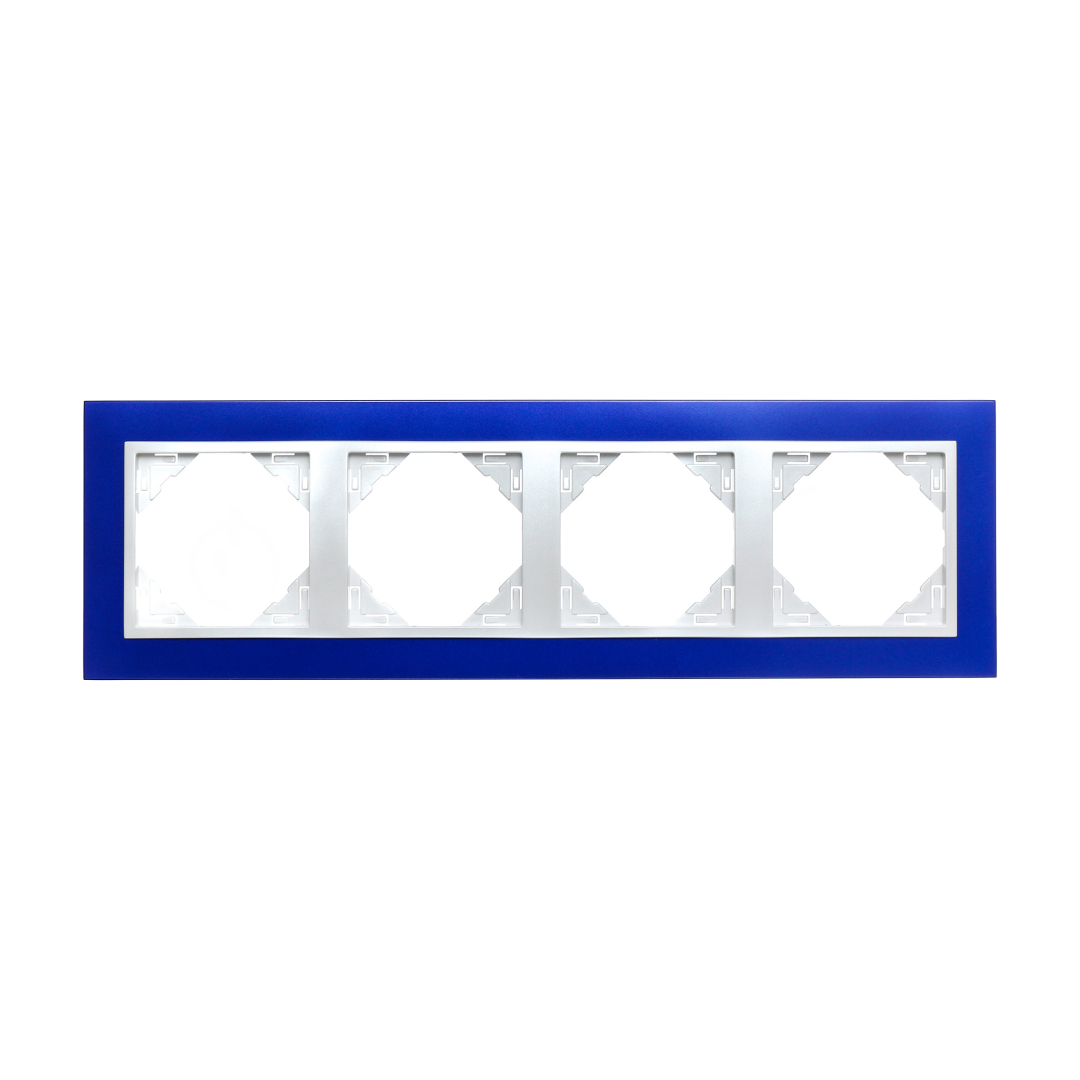 Рамка 4-містна універсальна LOGUS синій металік крижаний (90940 TZG) купити