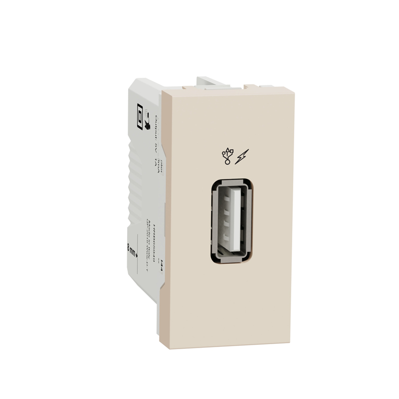 Розетка USB 1 модуль Unica New, NU342844 бежевый купити