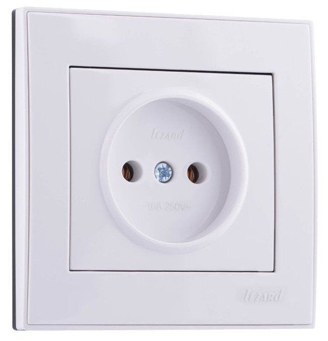 Розетка б/з, белый Lezard RAIN (703-0288-121B) купити
