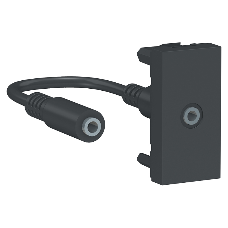 Розетка Minijack 1 модуль Unica New, NU343354, антрацит купити