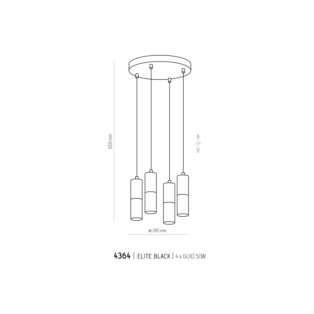Подвесной светильник TK Lighting 4364 ELIT BLACK купити