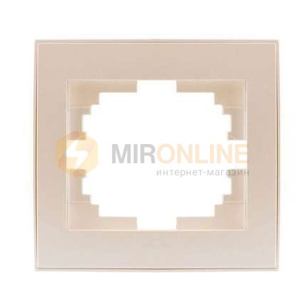 Рамка одинарная  с боковой вставкой, крем Lezard RAIN (703-0303-146) купити