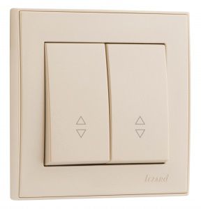 Выключатель проходной двойной, крем Lezard RAIN купити
