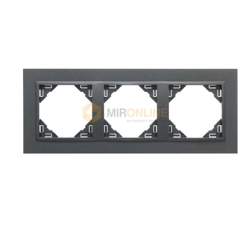 Рамка потрійна універсальна LOGUS графіт металік графіт (90930 TSS) купити
