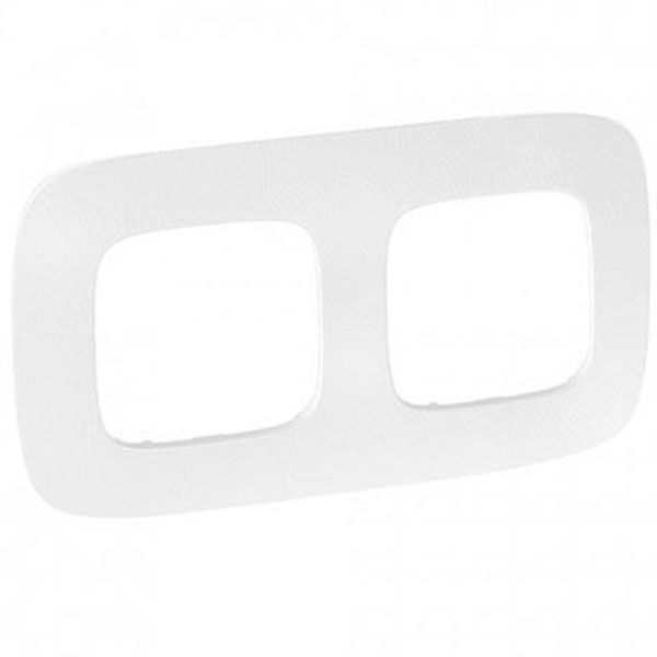 Рамка 2 поста, тиснение белое, Valena ALLURE (754372) купити