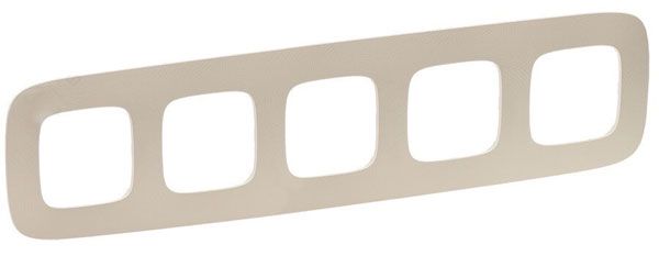 Рамка 5 постов, тиснение бежевое, Valena ALLURE (754385) купити