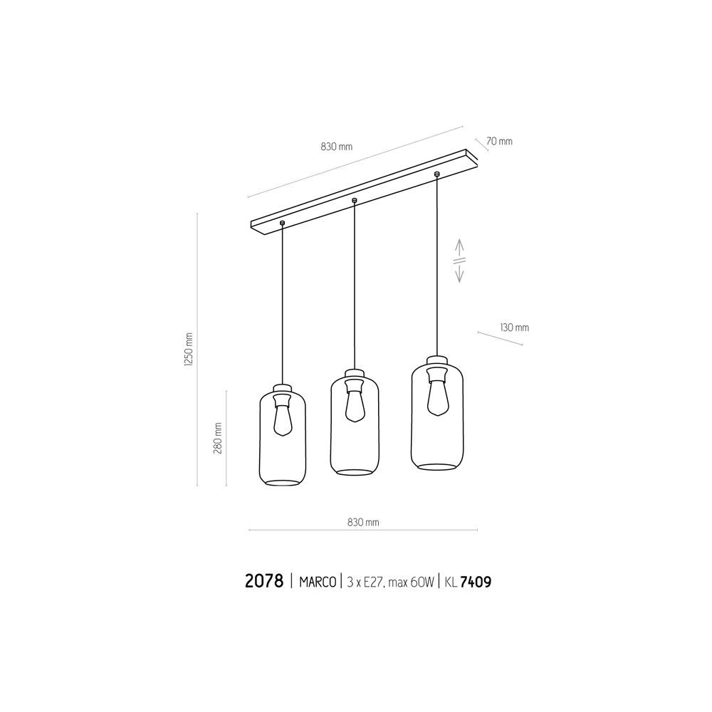 Подвесной светильник TK Lighting 2078 MARCO купити