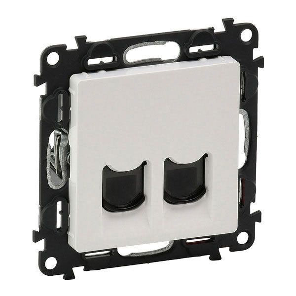 Розетка двойная телефонная RJ11, белый, Valena LIFE (753139) купити