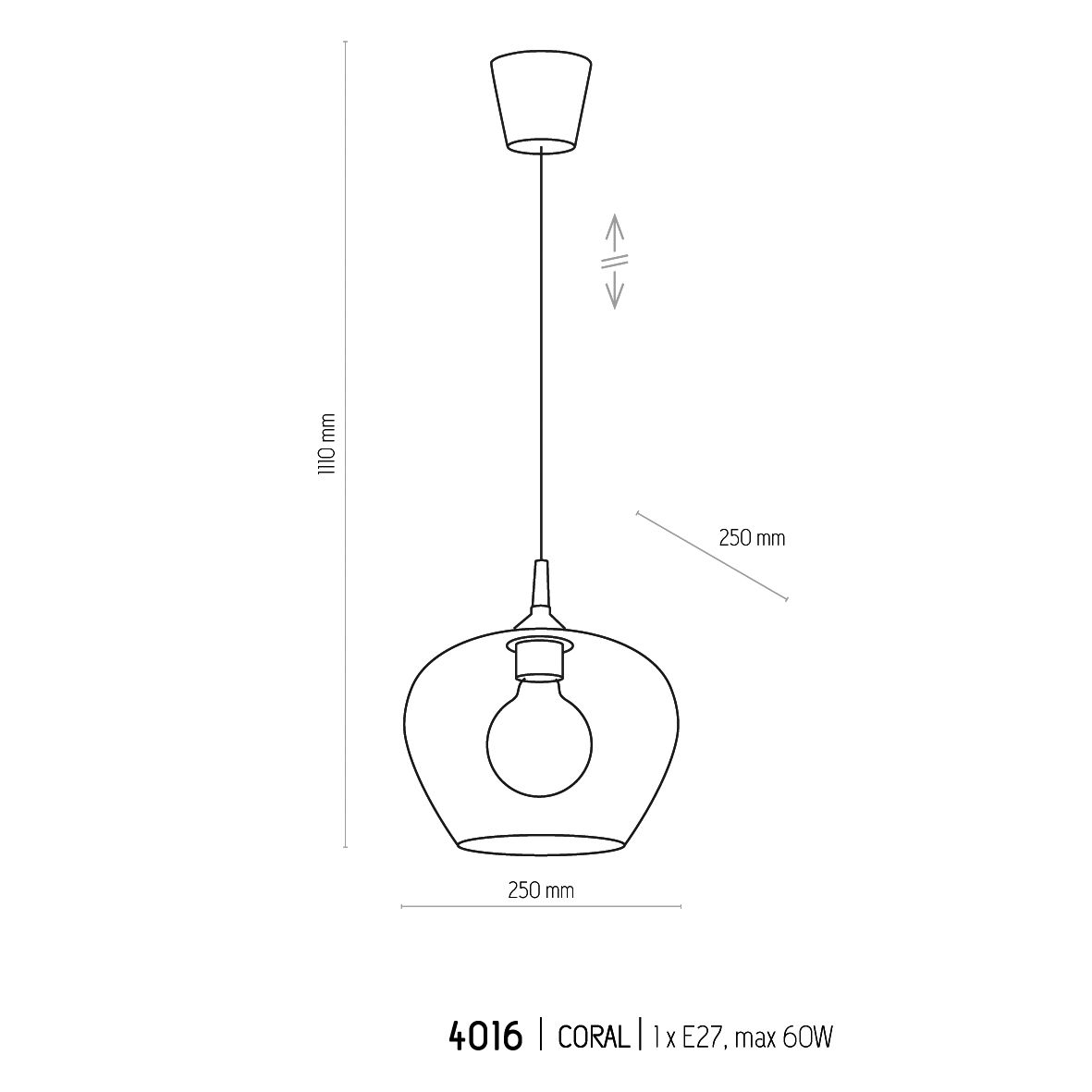 Подвесной светильник TK LIGHTING 4016 CORAL купити