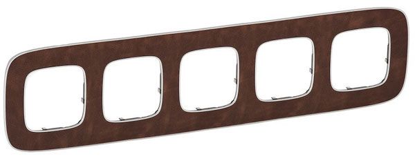Рамка 5 постов, кожа, Valena ALLURE (754455) купити