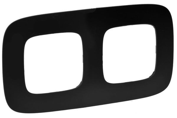 Рамка 2 поста, матовый черный, Valena ALLURE (754402) купити