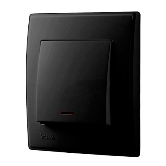 Выключатель одноклавишный с подсветкой Lezard Lesya, антрацит (705-4242-111) купити