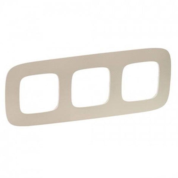 Рамка 3 поста, тиснение бежевое, Valena ALLURE (754383) купити