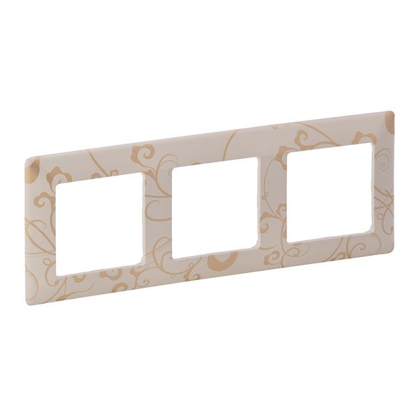 Рамка 3 поста, ампир бежевый, Valena LIFE (754113) купити