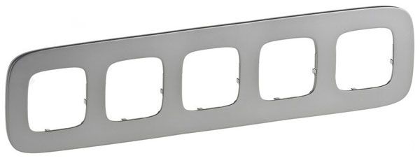 Рамка 5 постов, полированная сталь, Valena ALLURE (755505) купити