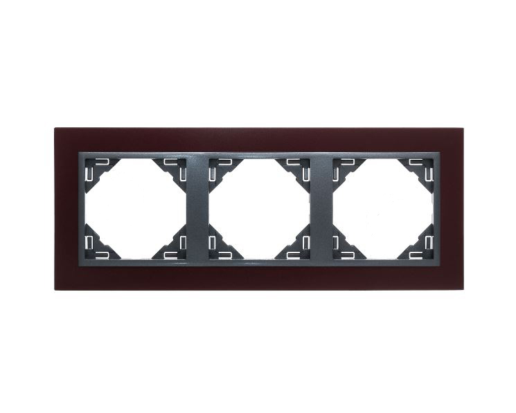 Рамка потрійна універсальна LOGUS бордо металік графіт (90930 TBS) купити
