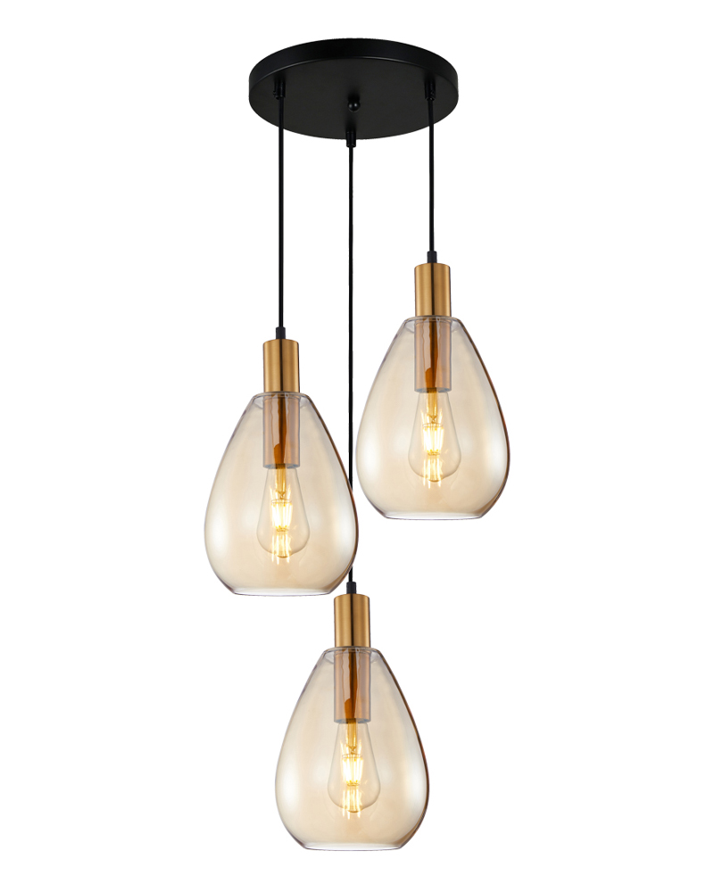 Підвісний світильник ITALUX PND-27812-3A-BRO-AMB Zulo купити