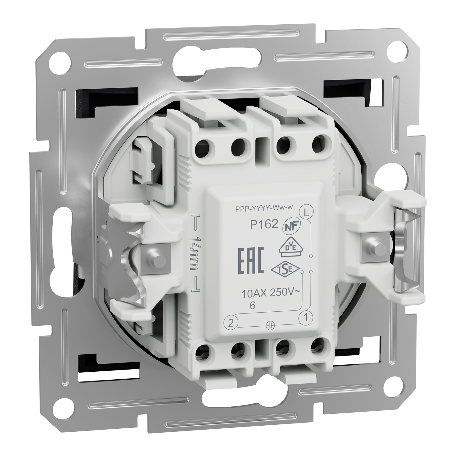 Одноклавішний прохідний переключатель з підсвіткою самозажимний, антрацит (EPH1500171) купити