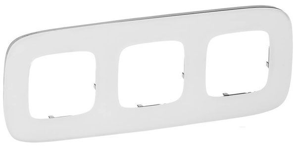 Рамка 3 поста, белое стекло, Valena ALLURE (755543) купити