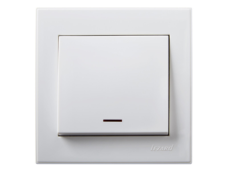 Выключатель 1кл. с подсветкой, белый Lezard RAIN (703-0288-111) купити