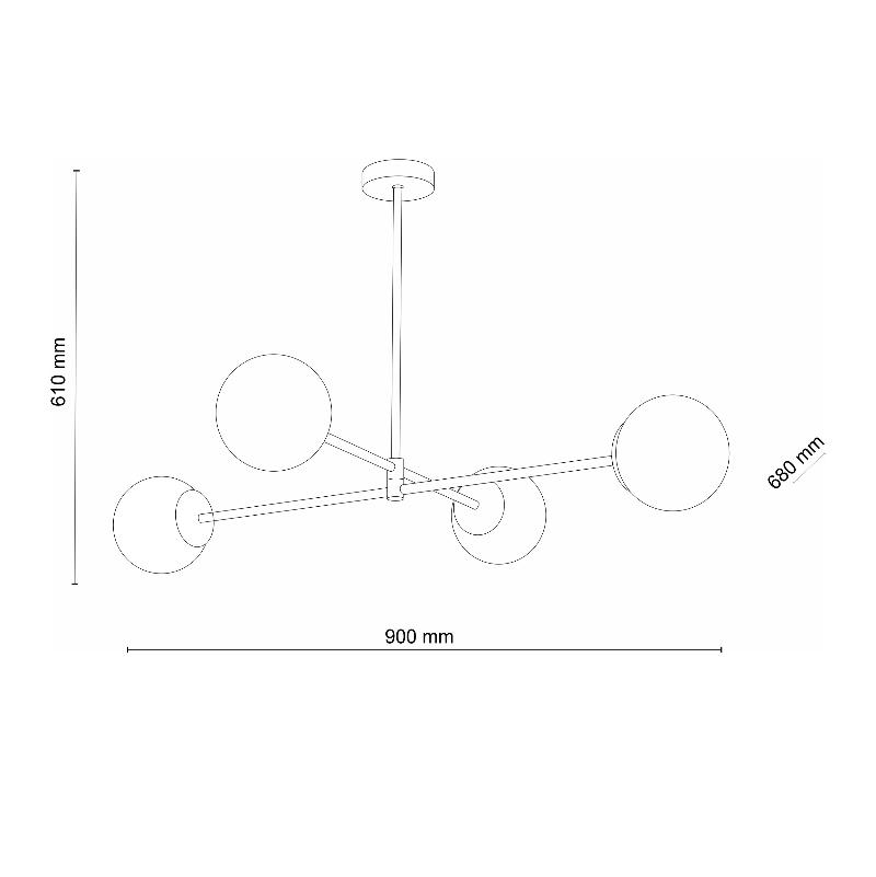 Люстра TK Lighting 4733 SARIUS BLACK купити