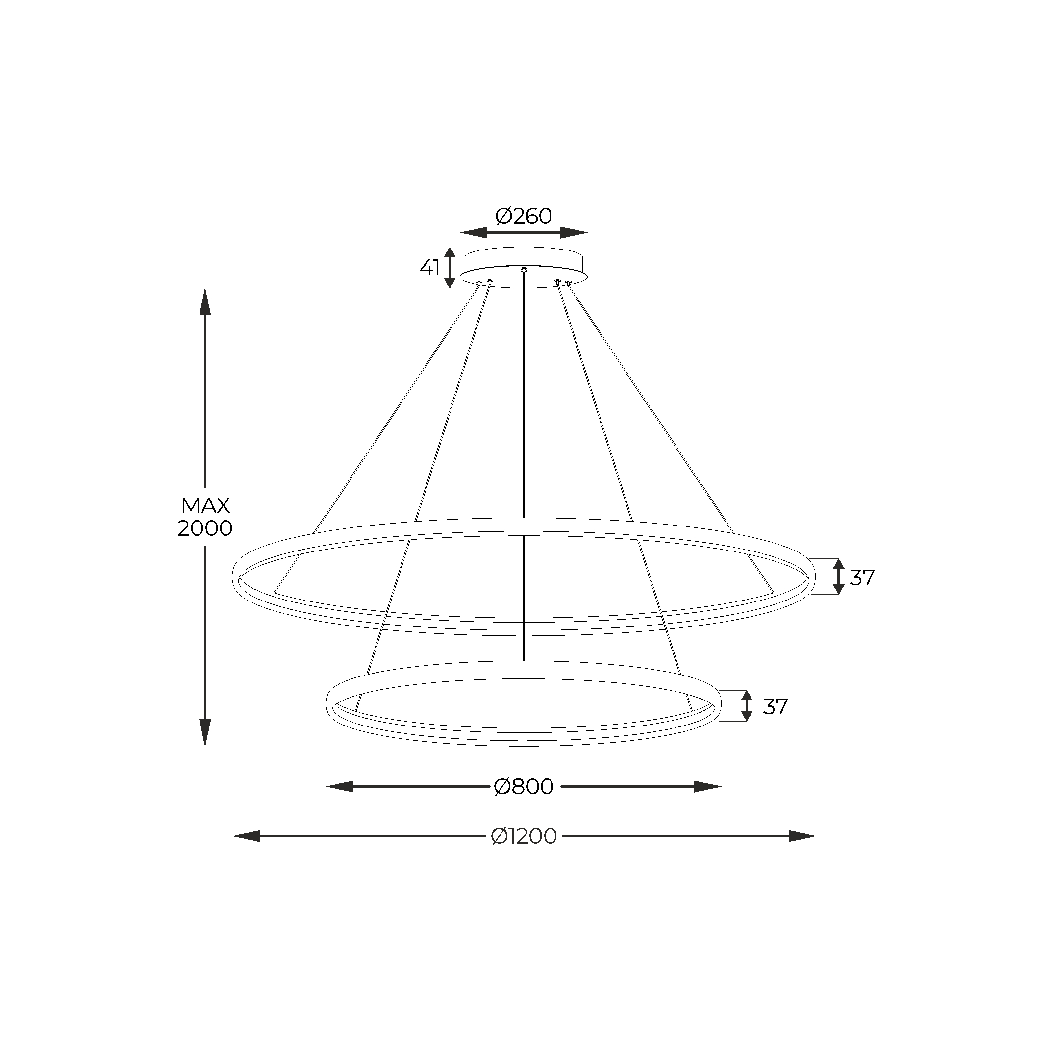 Підвісний світильник Zuma Line PL210503-800+1200-BK CARLO купити