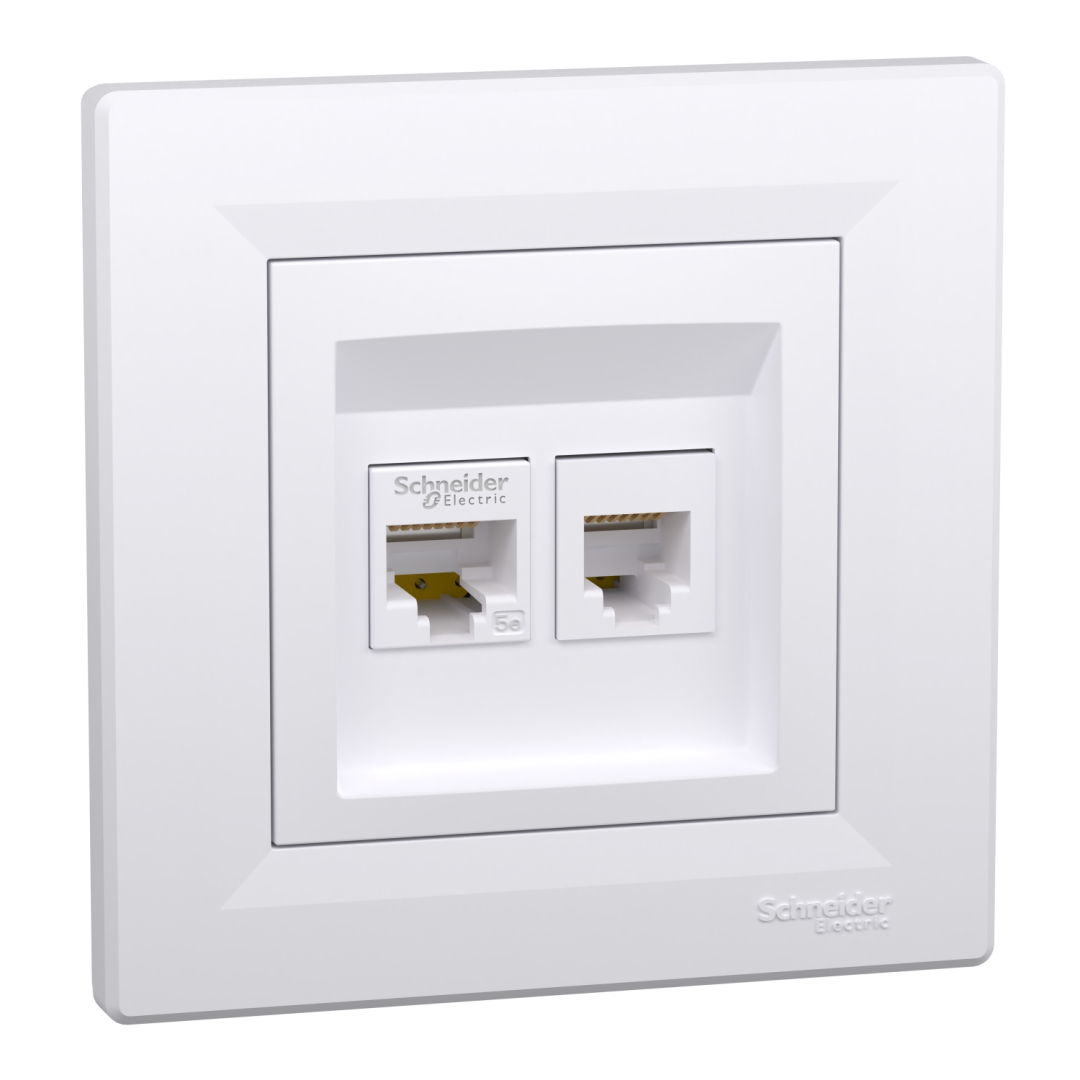 Розетка телефонна+комп'ютерна, подвійна, білий (EPH4900121) купити