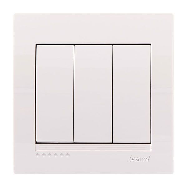 Выключатель трехклавишный Lezard Deriy, белый (702-0202-109) купити