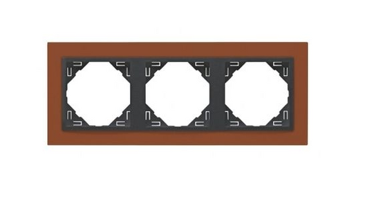 Рамка потрійна універсальна LOGUS теракотовий металік графітовий (90930 TTS) купити
