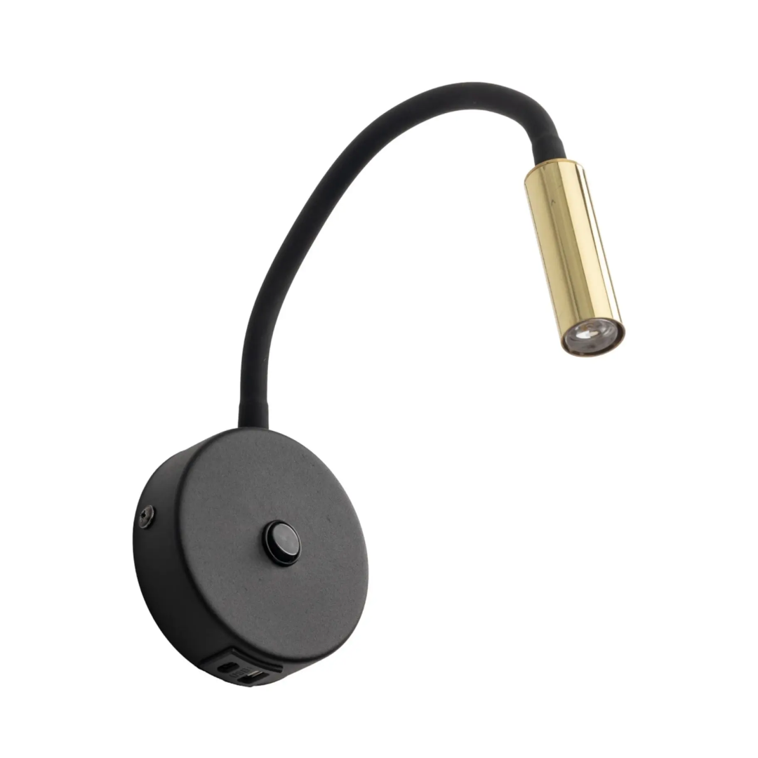 Настінний світильник TK Lighting 10201 LAGOS USB BLACK GOLD (30557) купити