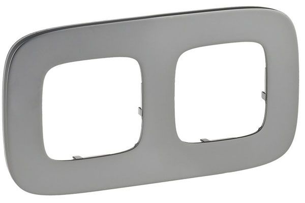 Рамка 2 поста, полированная сталь, Valena ALLURE (755502) купити