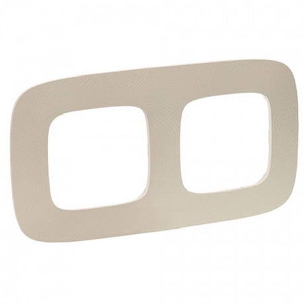 Рамка 2 поста, тиснение бежевое, Valena ALLURE (754382) купити