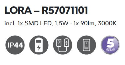 Настільна лампа Trio R57071101 на акумуляторі купити