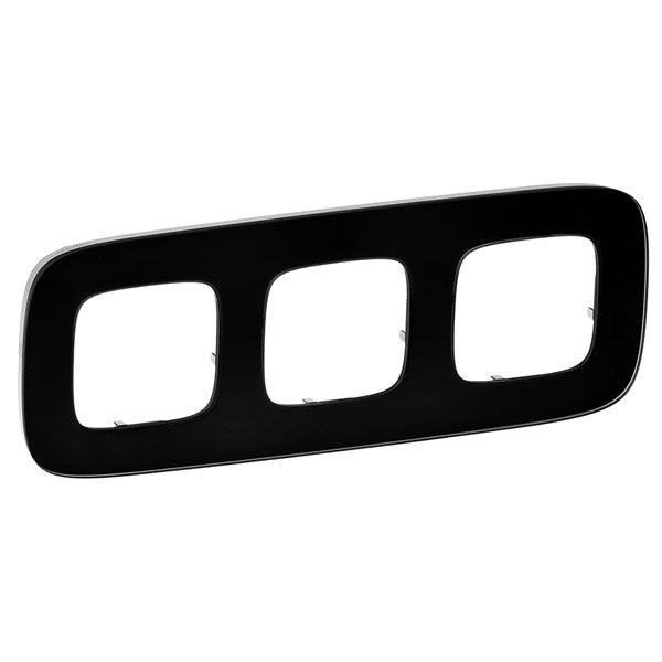 Рамка 3 поста, черное стекло, Valena ALLURE (755533) купити