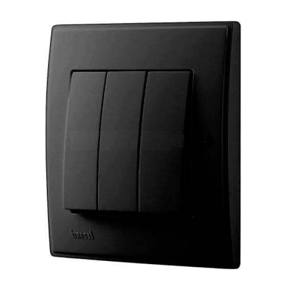 Выключатель трехклавишный  Lezard Lesya, антрацит (705-4242-109) купити