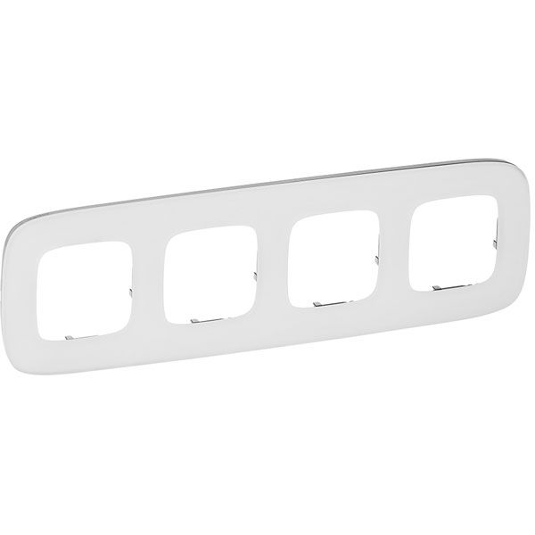 Рамка 4 поста, белое стекло, Valena ALLURE (755544) купити
