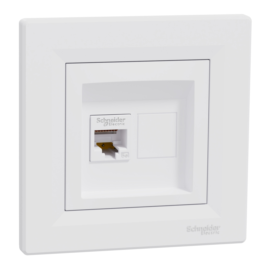 Розетка комп'ютерна, rj45, кат.5е, utp, Asfora Schneider білий (EPH4300121) купити