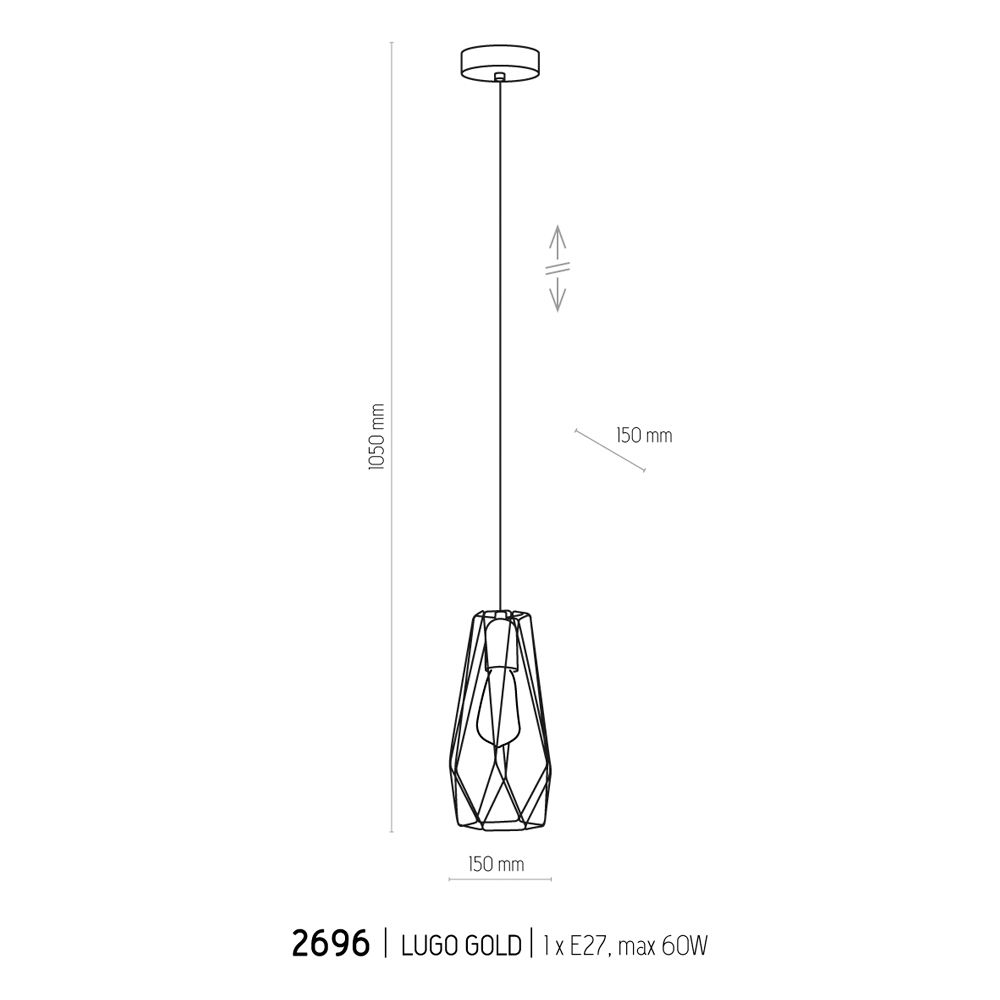 Подвесной светильник TK LIGHTING 2696 LUGO GOLD купити
