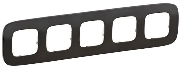 Рамка 5 постов, черная сталь, Valena ALLURE (755515) купити