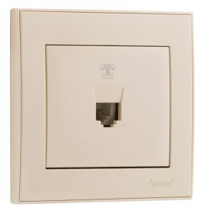 Розетка телефонная, крем Lezard RAIN купити