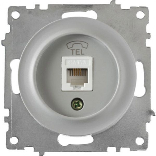 Розетка телефонна 1xRJ11 OneKeyElectro, колір сірий (OKE2172838) купити