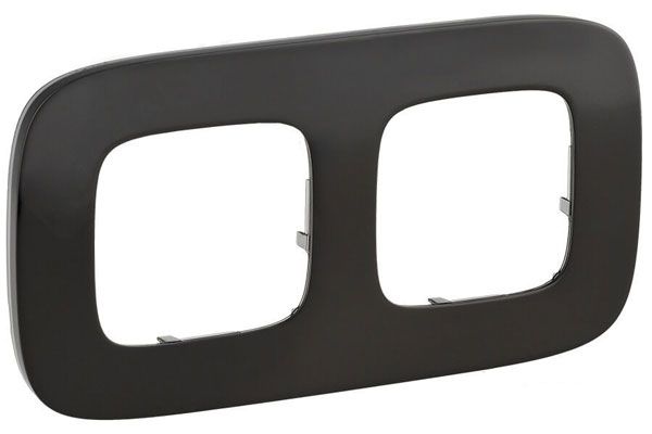 Рамка 2 поста, черная сталь, Valena ALLURE (755512) купити