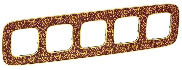 Рамка 5 постов, барокко пурпур, Valena ALLURE (754445) купити