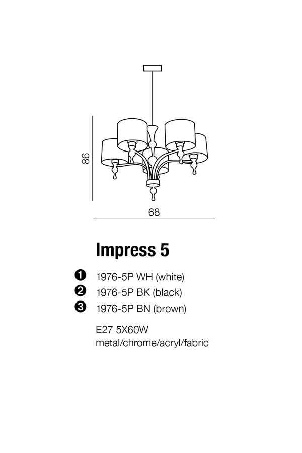Люстра Azzardo AZ0499 Impress 5 купити