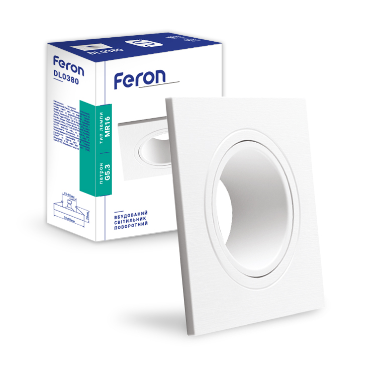 Вбудований поворотний світильник Feron DL0380 білий (40032) купити