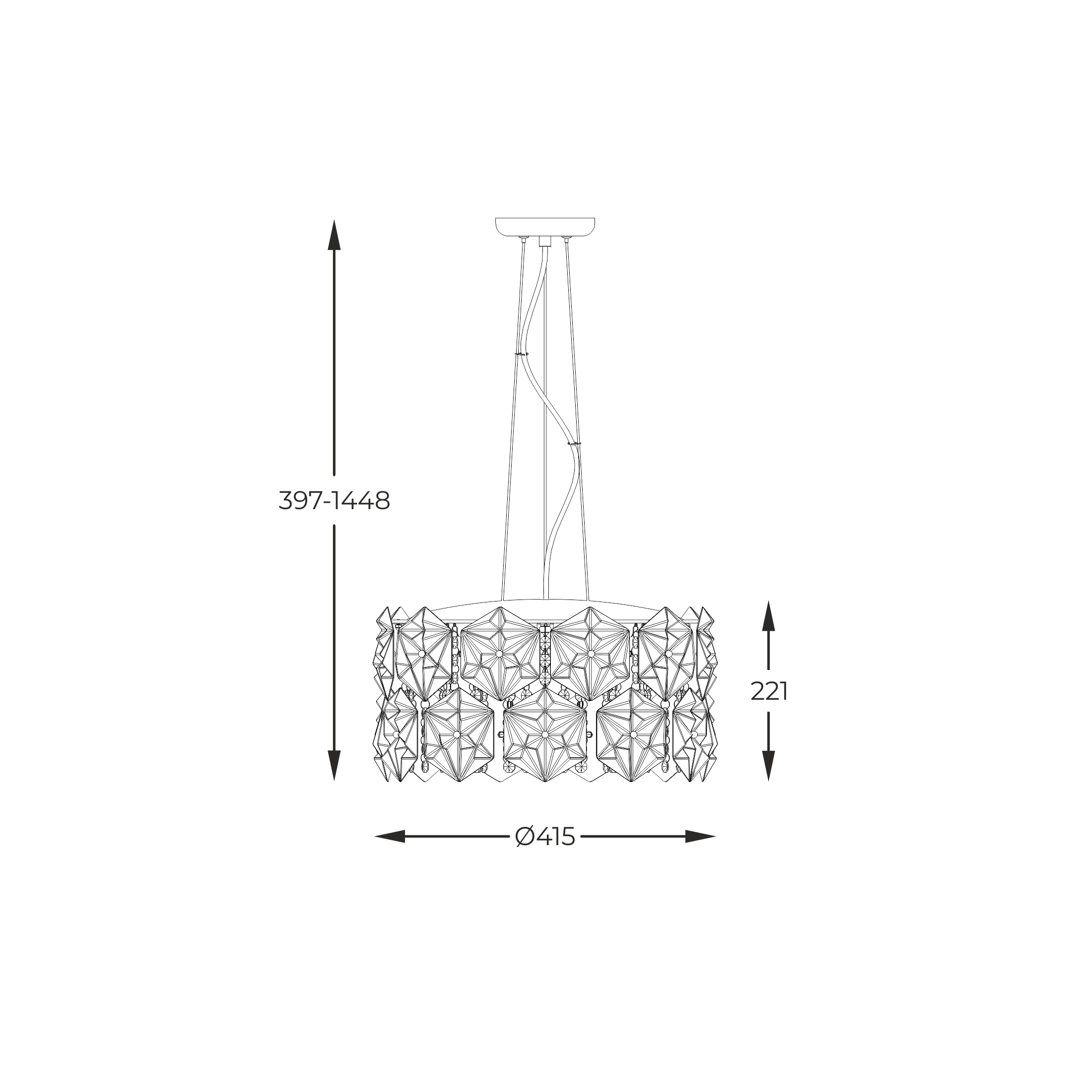 Підвісний світильник Zuma Line P0534-05C-F4AC DAVI купити