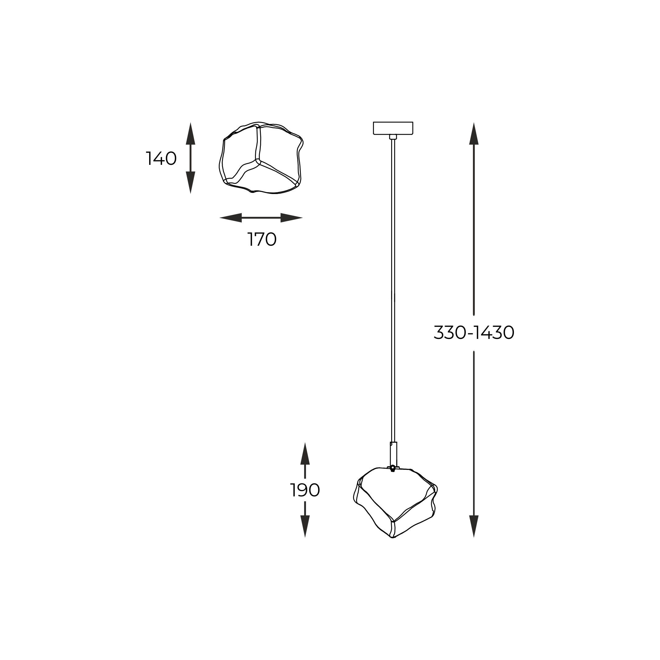 Подвесной светильник Zuma Line P0488-01F-U8AC ROCK (34055) купити