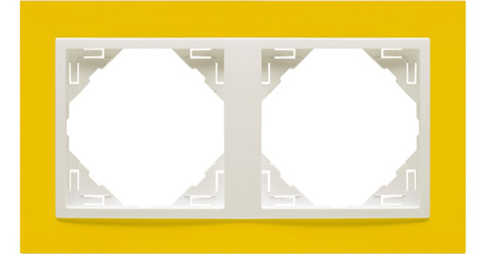 Рамка подвійна універсальна LOGUS жовтий металік крижаний (90920 TRG) купити