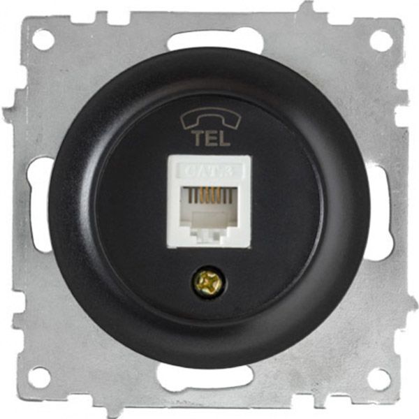 Розетка телефонна 1xRJ11 OneKeyElectro, колір чорний (OKE2172815) купити
