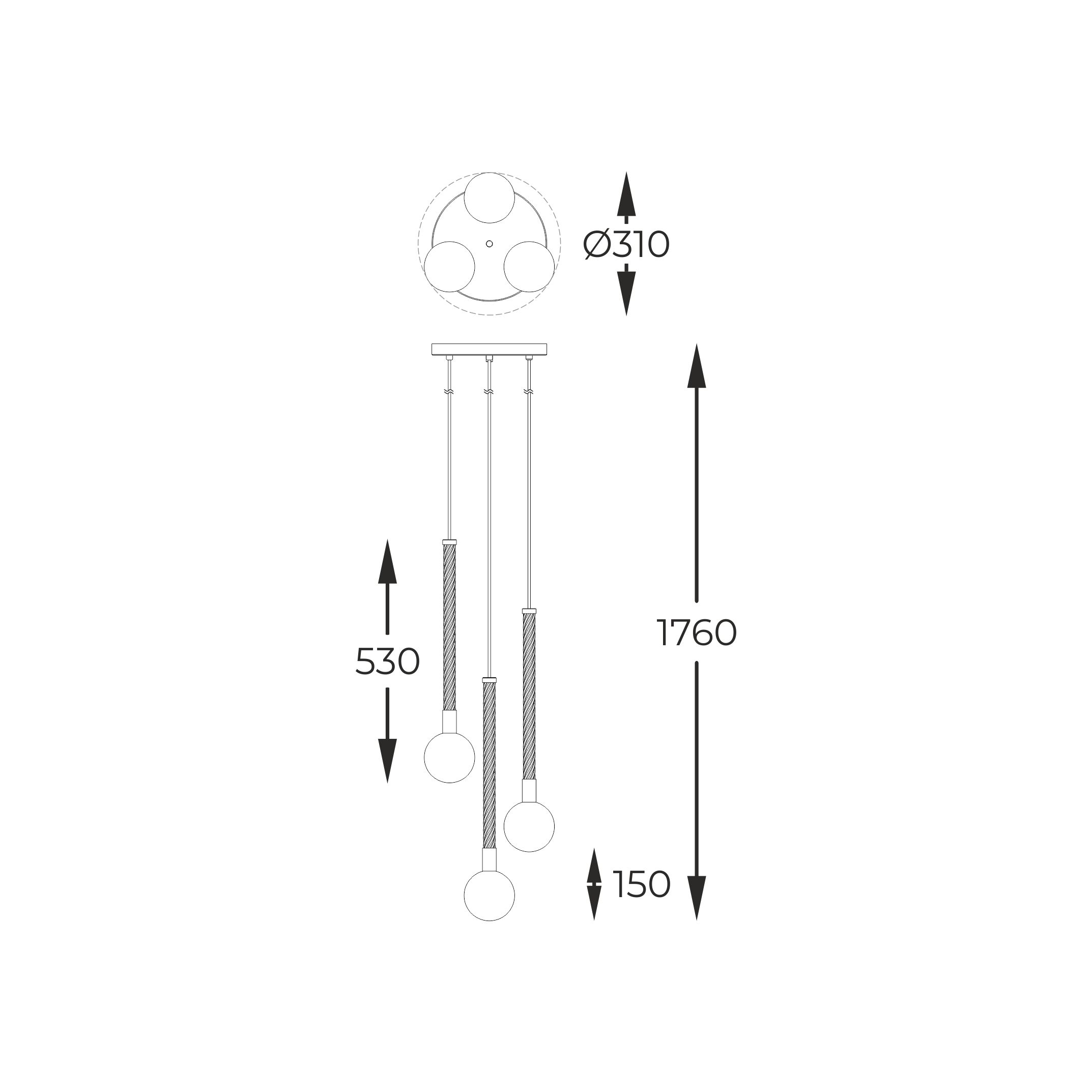 Підвісний світильник Zuma Line P0583-03B-2GHF MIDA купити